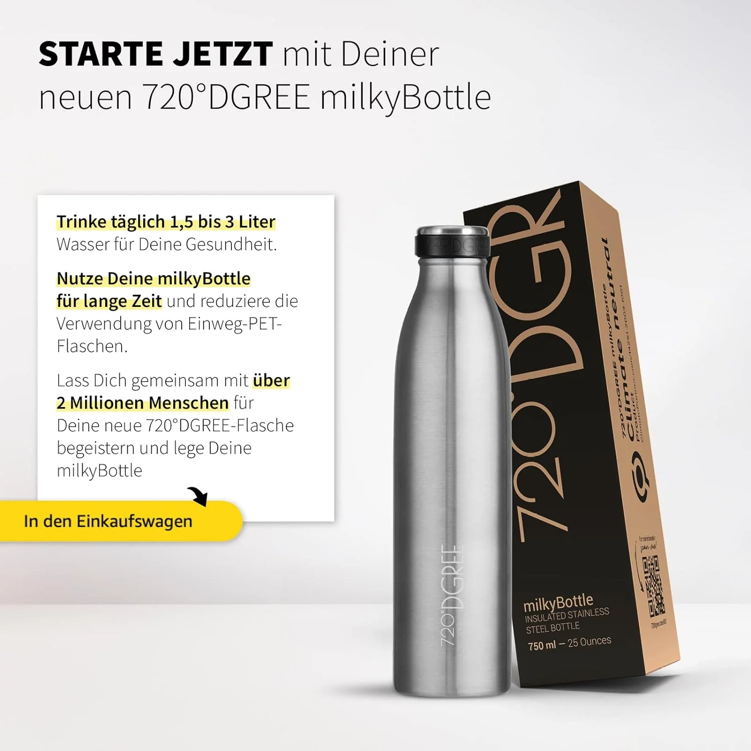 milkyBottle | Elegante & stylische Isolierflasche aus Edelstahl - Image 100