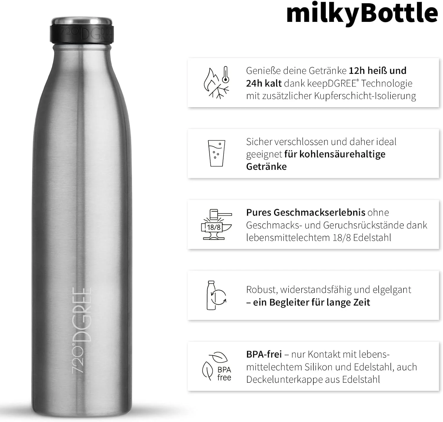 milkyBottle | Elegante & stylische Isolierflasche aus Edelstahl - Image 97