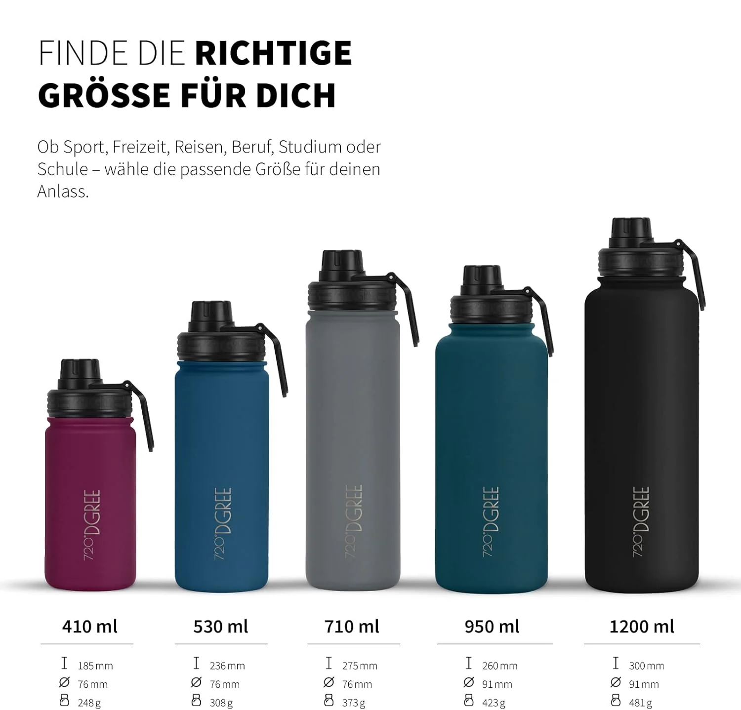 noLimit | Isolier Trinkflasche aus Edelstahl inkl. Sportdeckel - Image 94