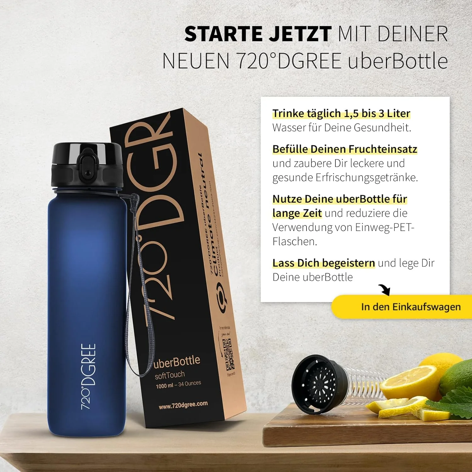 uberBottle Trinkflasche | softTouch Fruchtbehälter - Image 113